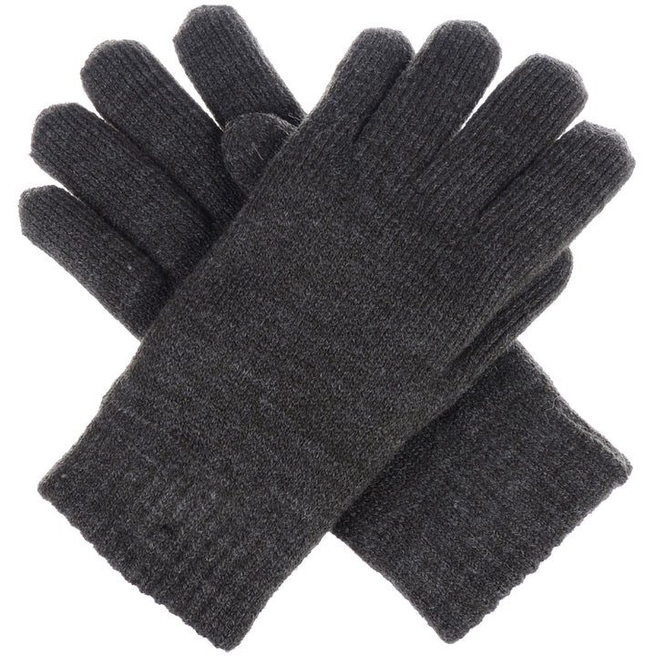 JG709 - One Dozen Ladies Toasty Warm Plush fleece Lined Knit Glove in Solid color