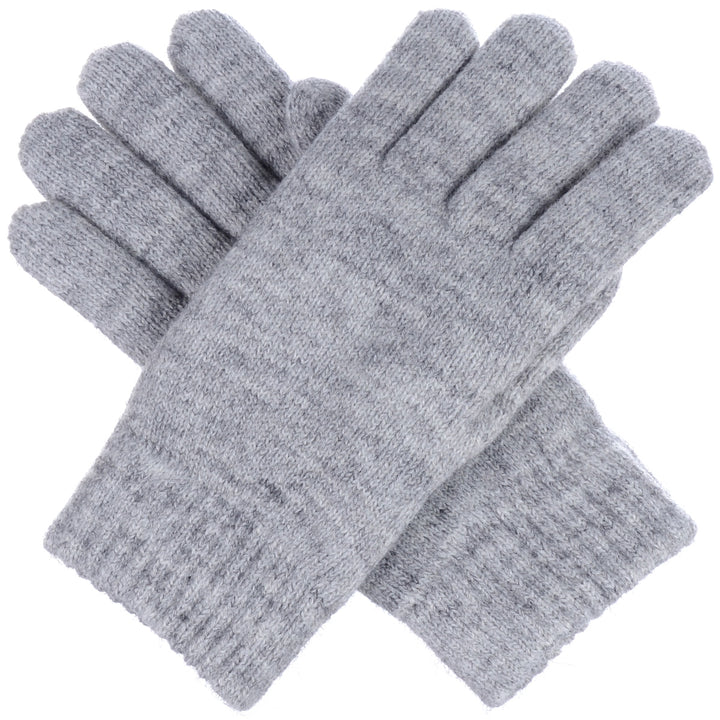 JG709 - One Dozen Ladies Toasty Warm Plush fleece Lined Knit Glove in Solid color