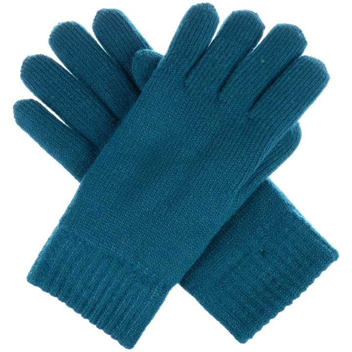 JG709 - One Dozen Ladies Toasty Warm Plush fleece Lined Knit Glove in Solid color