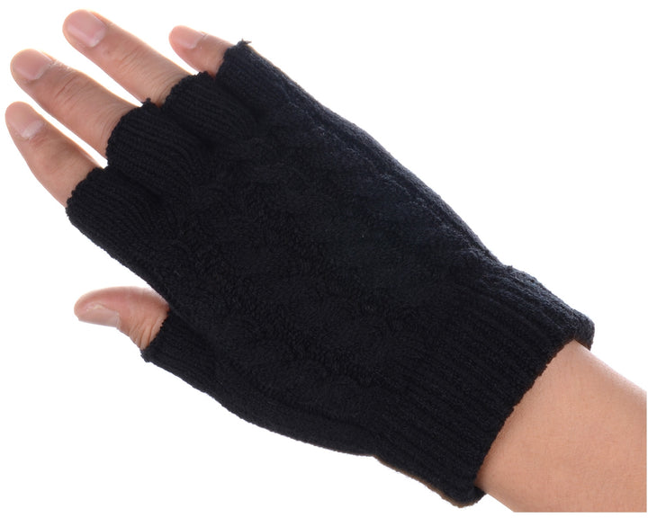 JG722 - One Dozen Cable Knit Finger less Gloves