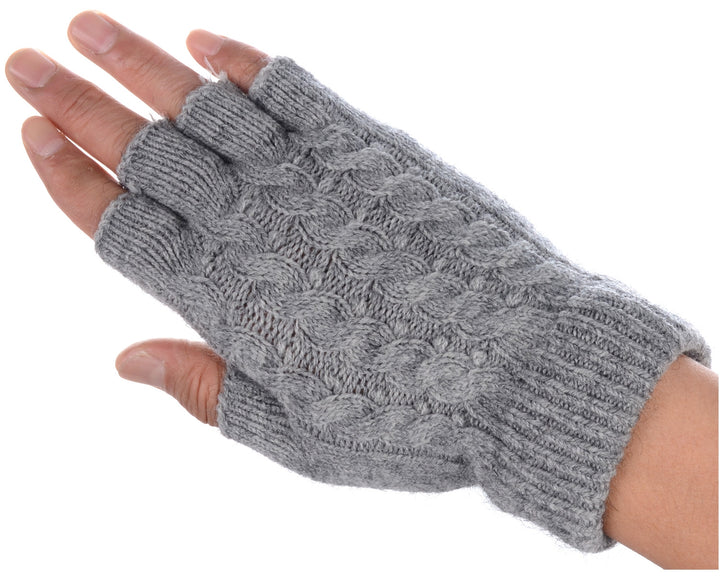 JG722 - One Dozen Cable Knit Finger less Gloves