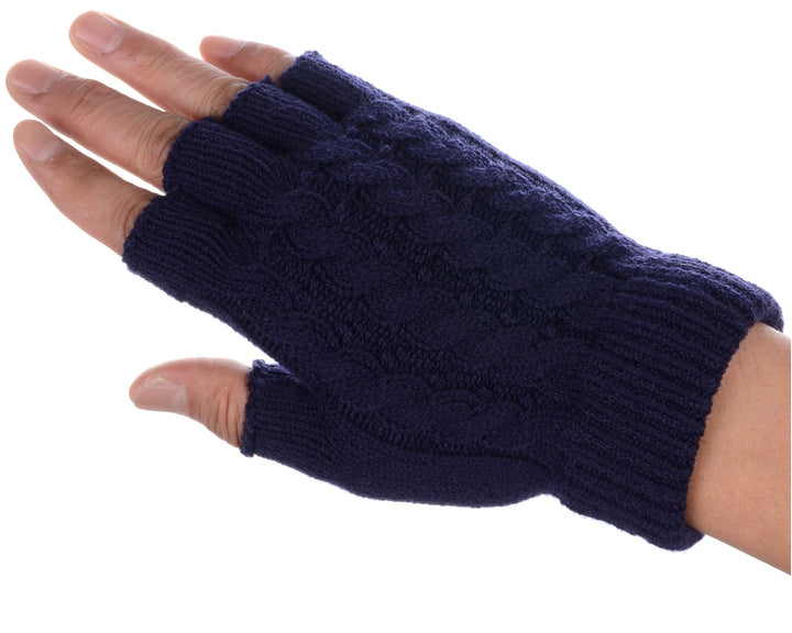 JG722 - One Dozen Cable Knit Finger less Gloves