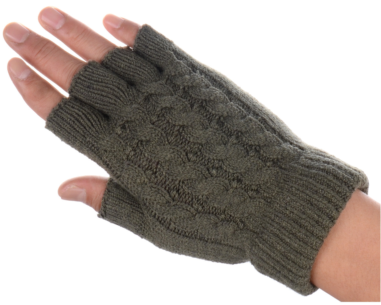JG722 - One Dozen Cable Knit Finger less Gloves