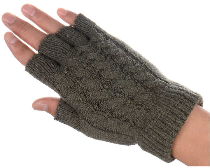 JG722 - One Dozen Cable Knit Finger less Gloves
