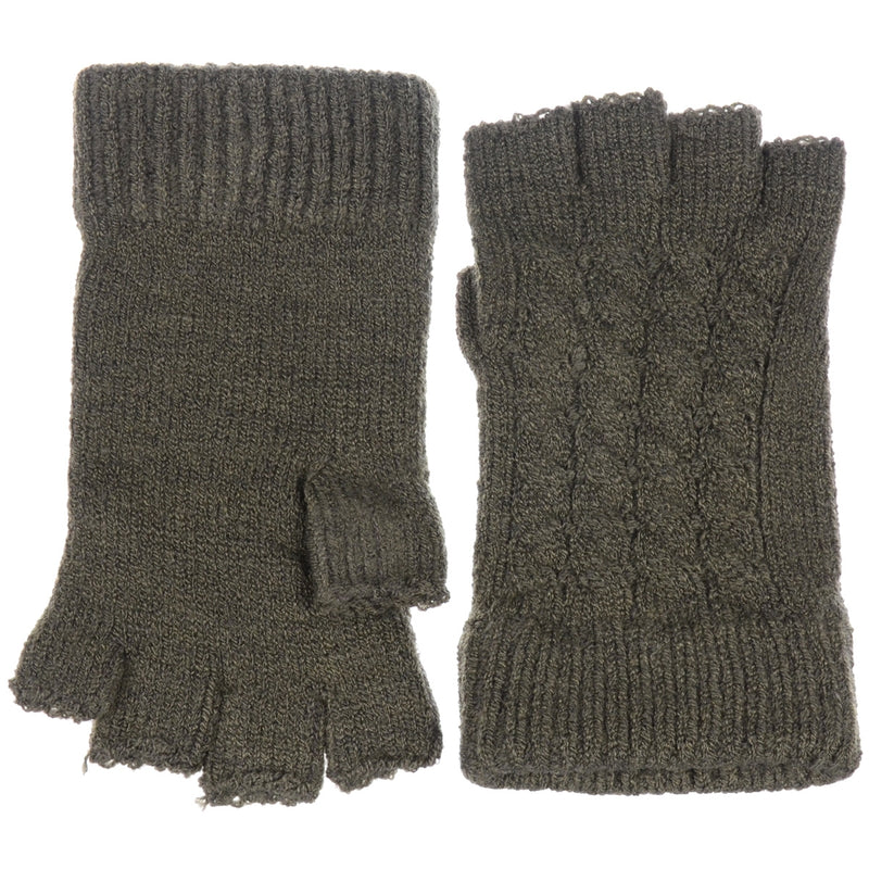 JG722 - One Dozen Cable Knit Finger less Gloves