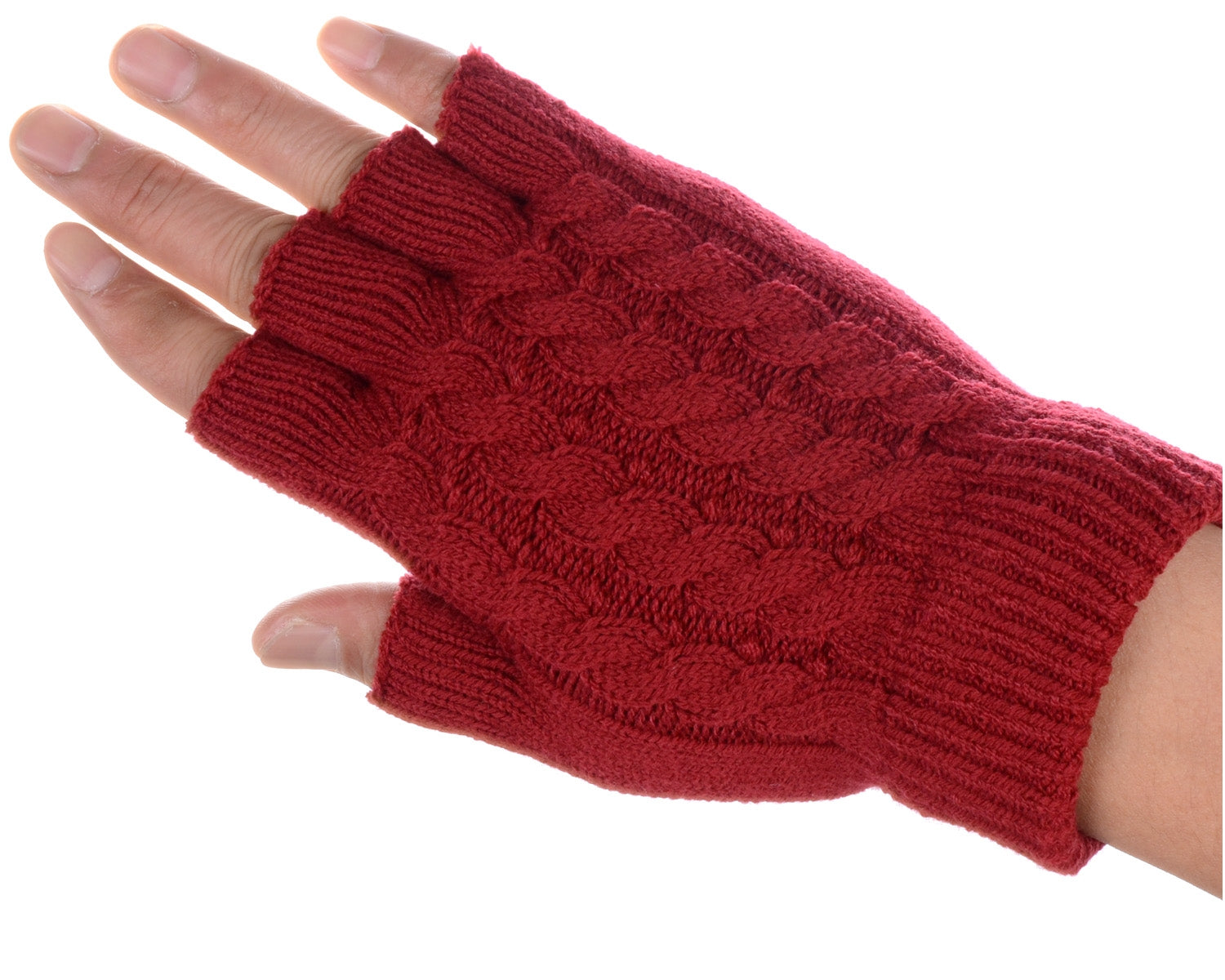 JG722 - One Dozen Cable Knit Finger less Gloves
