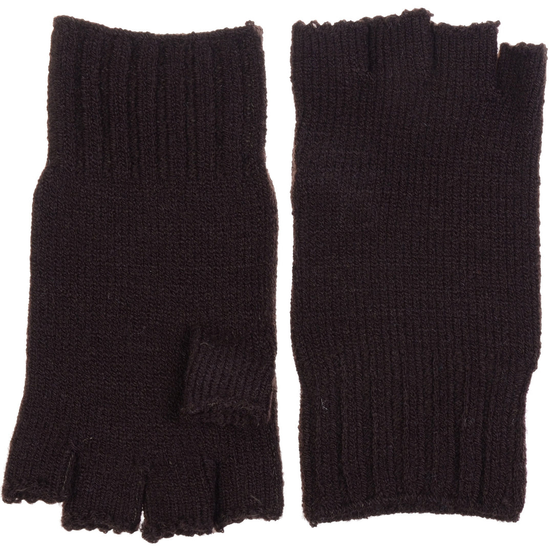 JG728 - One Dozen Unisex Solid Soft One Layer Half Finger Fingerless Knitted Gloves