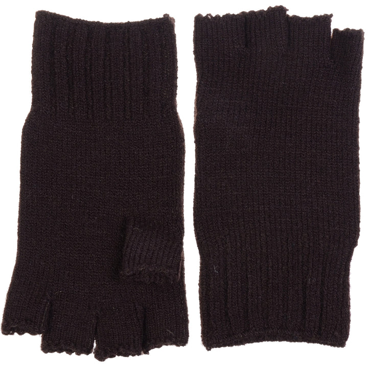 JG728 - One Dozen Unisex Solid Soft One Layer Half Finger Fingerless Knitted Gloves