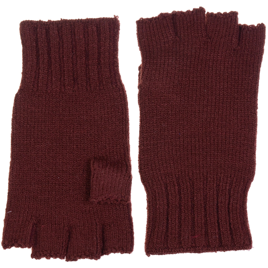 JG728 - One Dozen Unisex Solid Soft One Layer Half Finger Fingerless Knitted Gloves