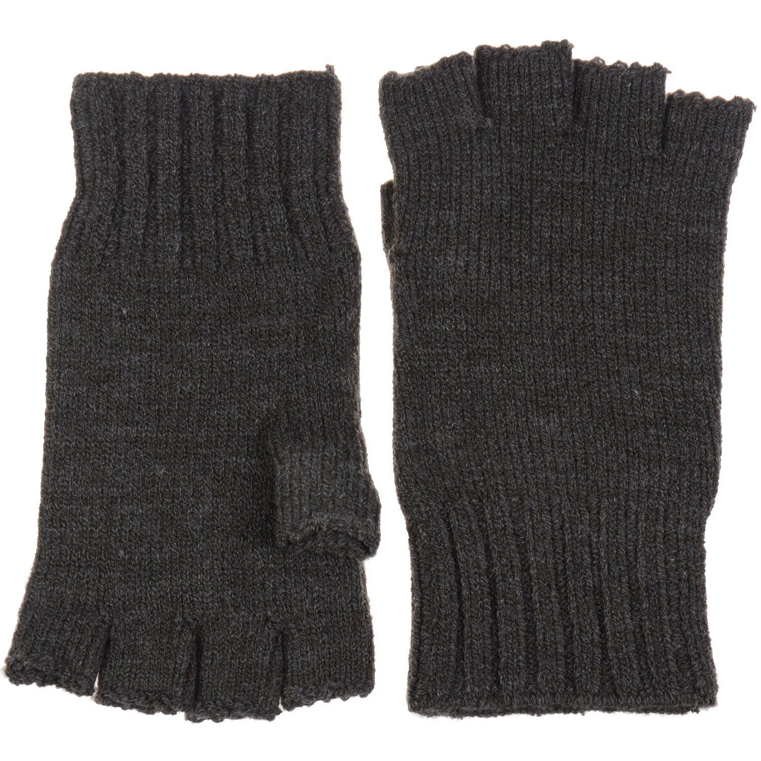 JG728 - One Dozen Unisex Solid Soft One Layer Half Finger Fingerless Knitted Gloves