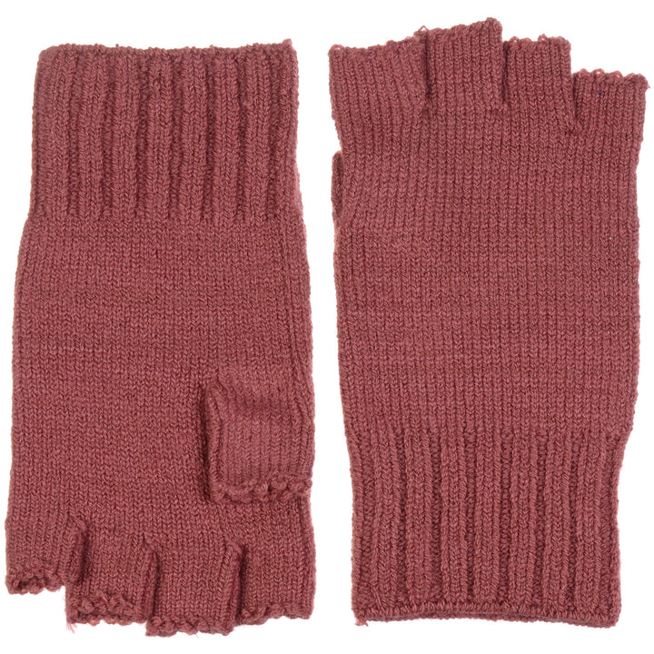 JG728P - One Dozen Unisex Solid Soft One Layer Half Finger Fingerless Knitted Gloves