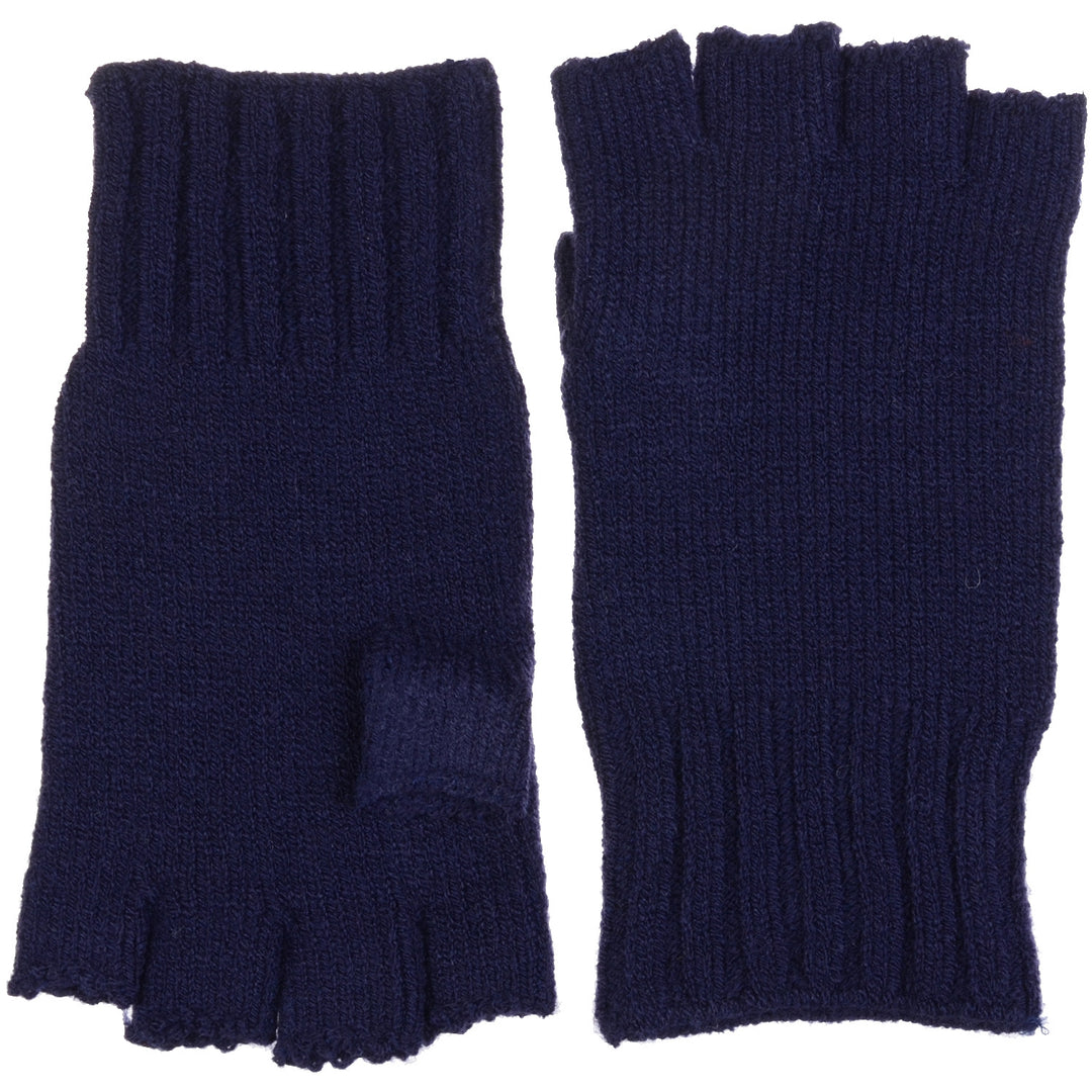 JG728 - One Dozen Unisex Solid Soft One Layer Half Finger Fingerless Knitted Gloves