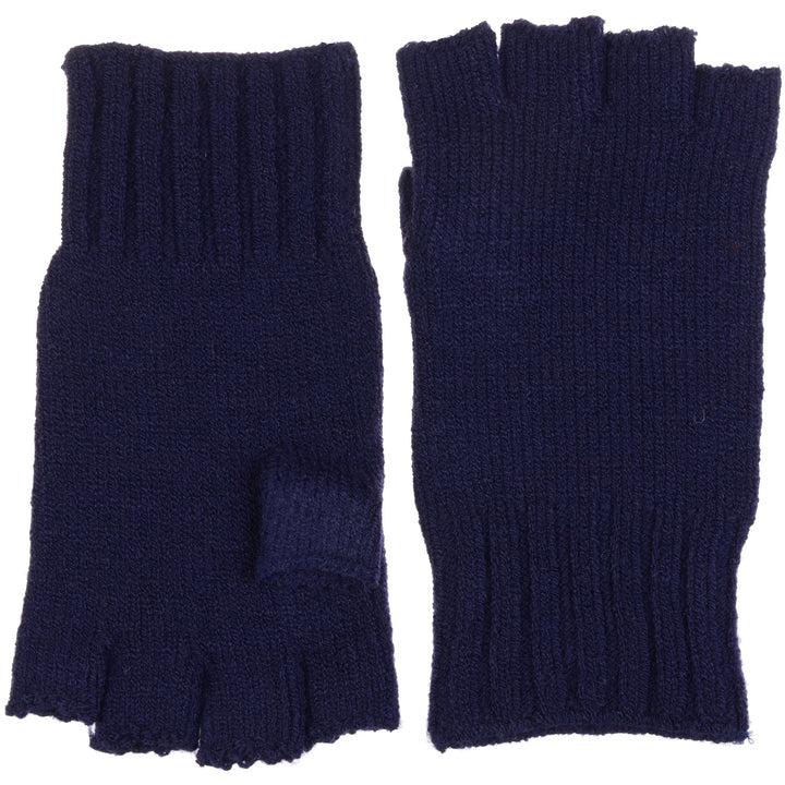 JG728 - One Dozen Unisex Solid Soft One Layer Half Finger Fingerless Knitted Gloves