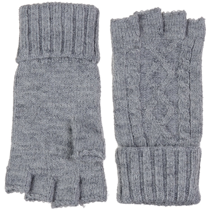 JG729 - One Dozen Unisex Everyday Soft Solid Cable Knitted Half Finger Fingerless Gloves