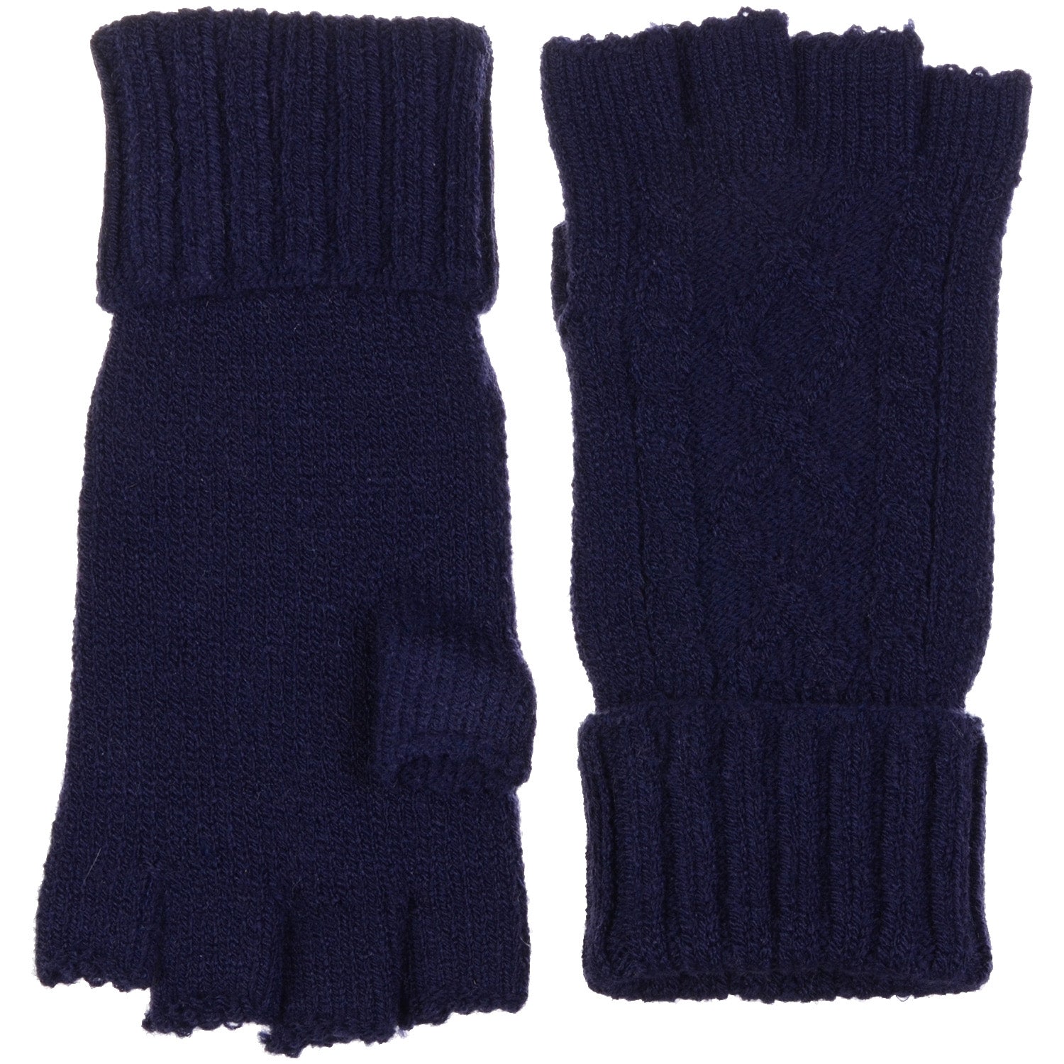 JG729 - One Dozen Unisex Everyday Soft Solid Cable Knitted Half Finger Fingerless Gloves