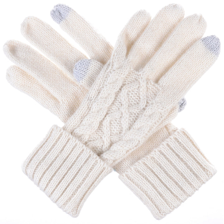 JG756 - One Dozen Crochet Knitted Cable Texting Gloves