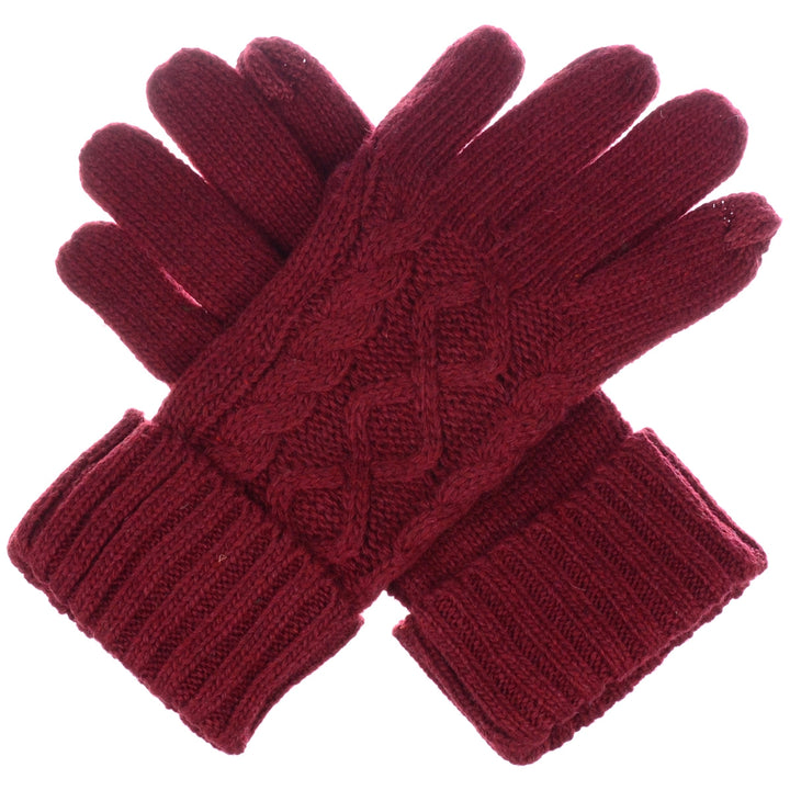 JG756 - One Dozen Crochet Knitted Cable Texting Gloves
