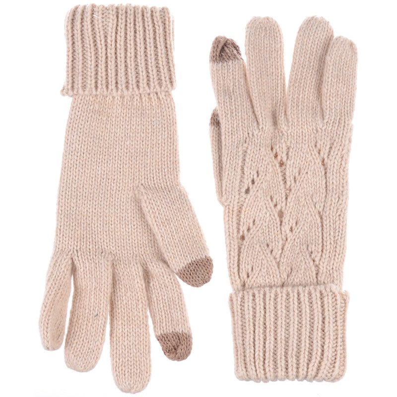JG757 - One Dozen Ladies Knit Cable Texting Gloves