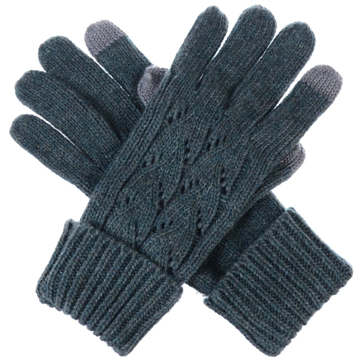 JG757 - One Dozen Ladies Knit Cable Texting Gloves