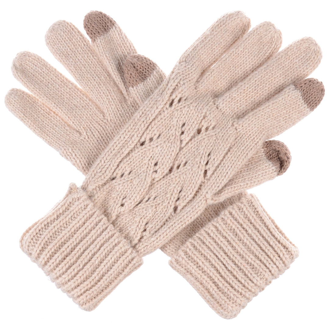 JG757 - One Dozen Ladies Knit Cable Texting Gloves