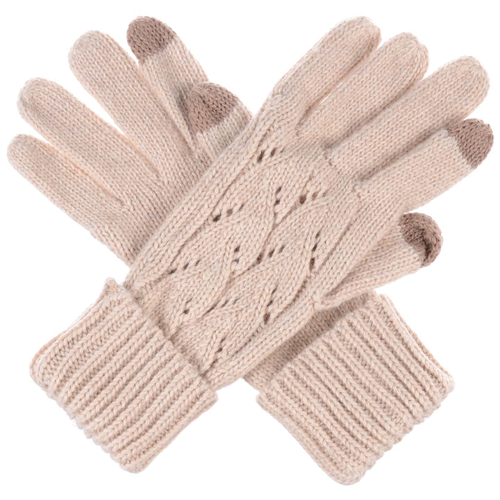 JG757 - One Dozen Ladies Knit Cable Texting Gloves