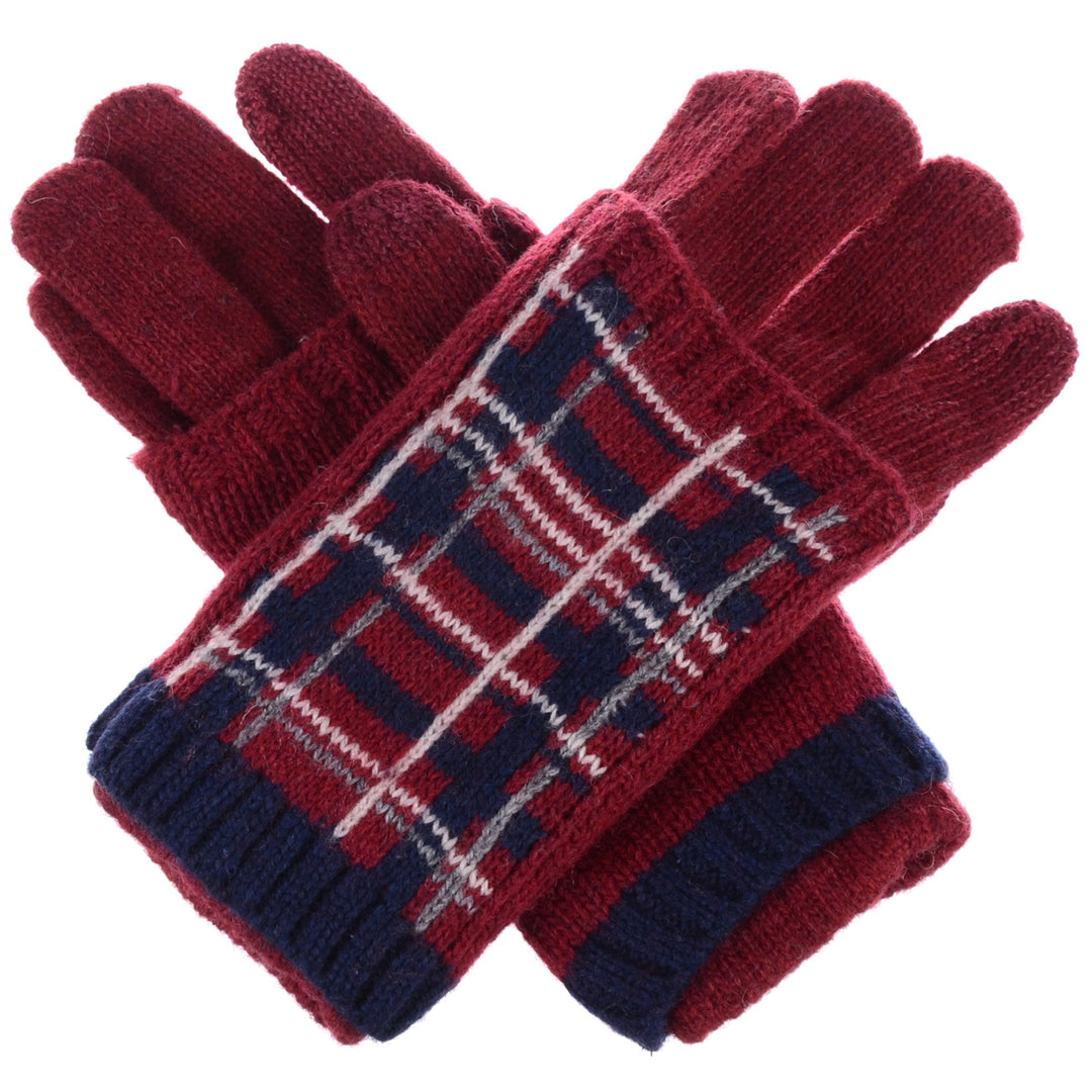 JG763 - One Dozen Reinforce Plaid Pattern Hand Warmer Glove Combo