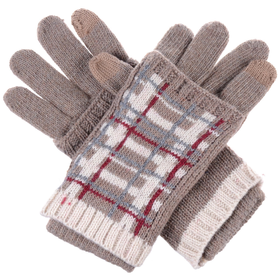 JG763 - One Dozen Reinforce Plaid Pattern Hand Warmer Glove Combo