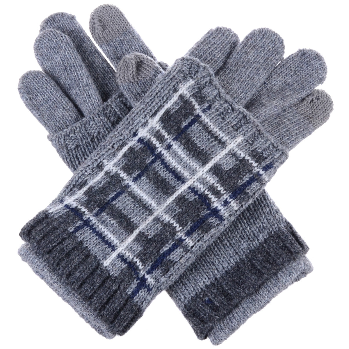 JG763 - One Dozen Reinforce Plaid Pattern Hand Warmer Glove Combo