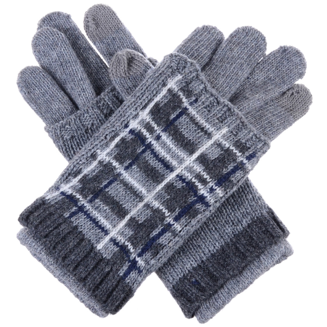 JG763 - One Dozen Reinforce Plaid Pattern Hand Warmer Glove Combo