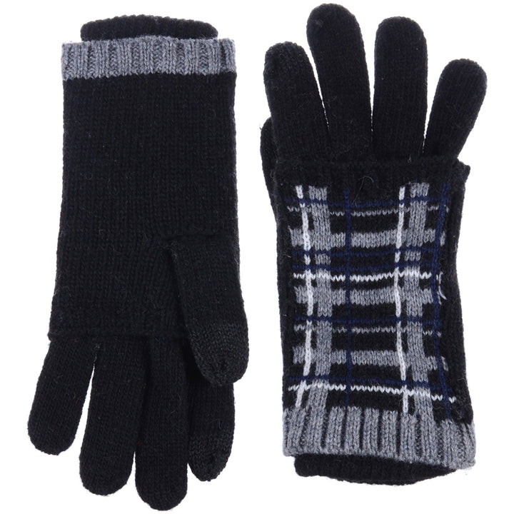 JG763 - One Dozen Reinforce Plaid Pattern Hand Warmer Glove Combo