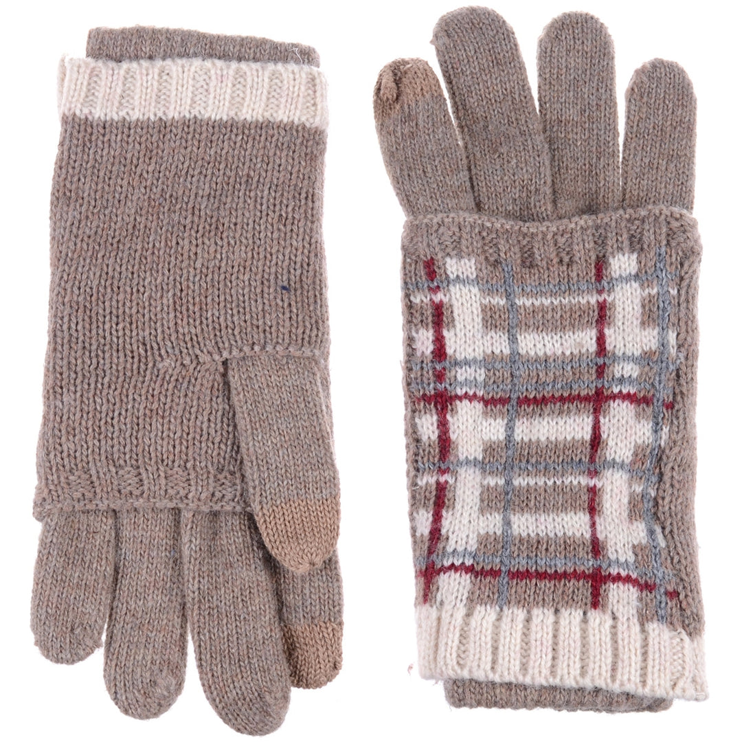 JG763 - One Dozen Reinforce Plaid Pattern Hand Warmer Glove Combo