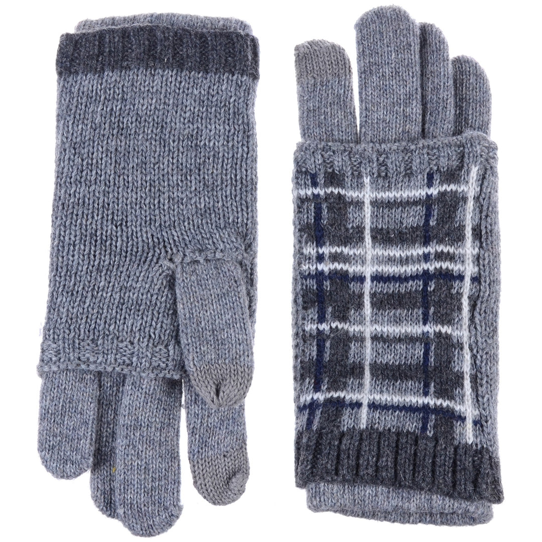 JG763 - One Dozen Reinforce Plaid Pattern Hand Warmer Glove Combo