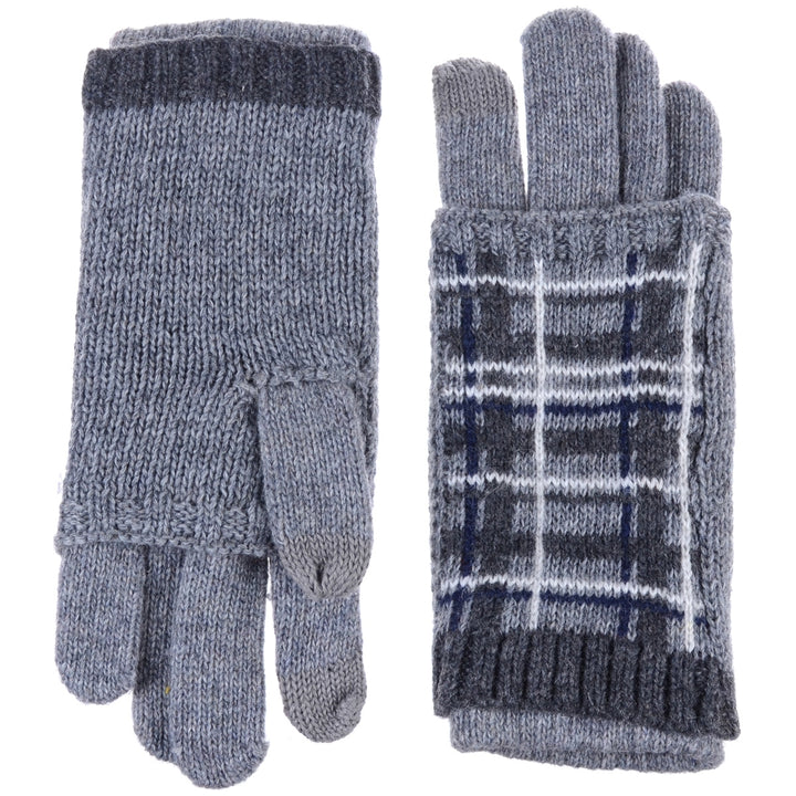 JG763 - One Dozen Reinforce Plaid Pattern Hand Warmer Glove Combo