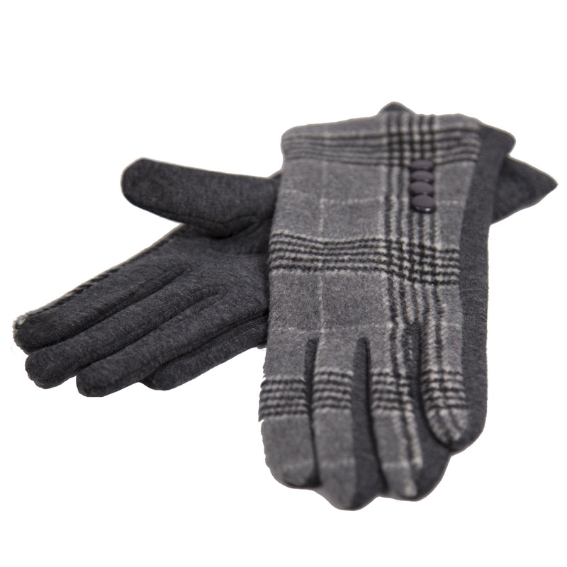 JG801 - One Dozen Ladies Plaid Pattern Screen-touch Gloves