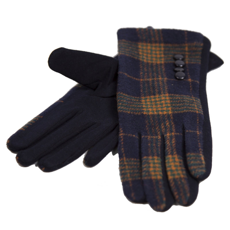 JG801 - One Dozen Ladies Plaid Pattern Screen-touch Gloves