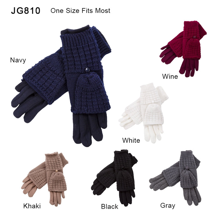 JG810 - One Dozen Ladies Classic Winter Glove w/ Flip Cover
