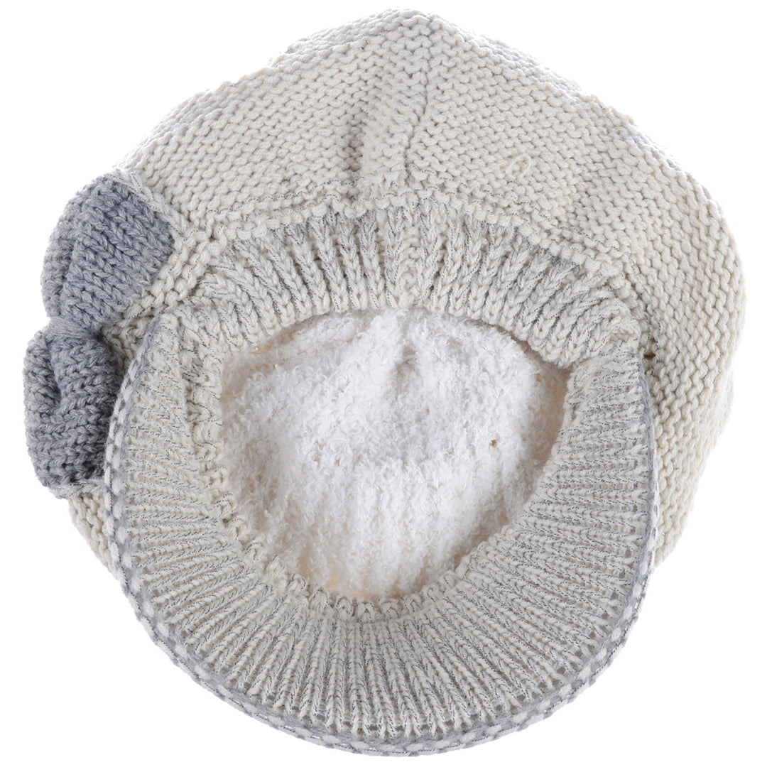 JH502M - One Dozen Winter Chic Cable Warm Fleece Lined Crochet Knit Hat W/Visor Newsboy Cabbie Cap