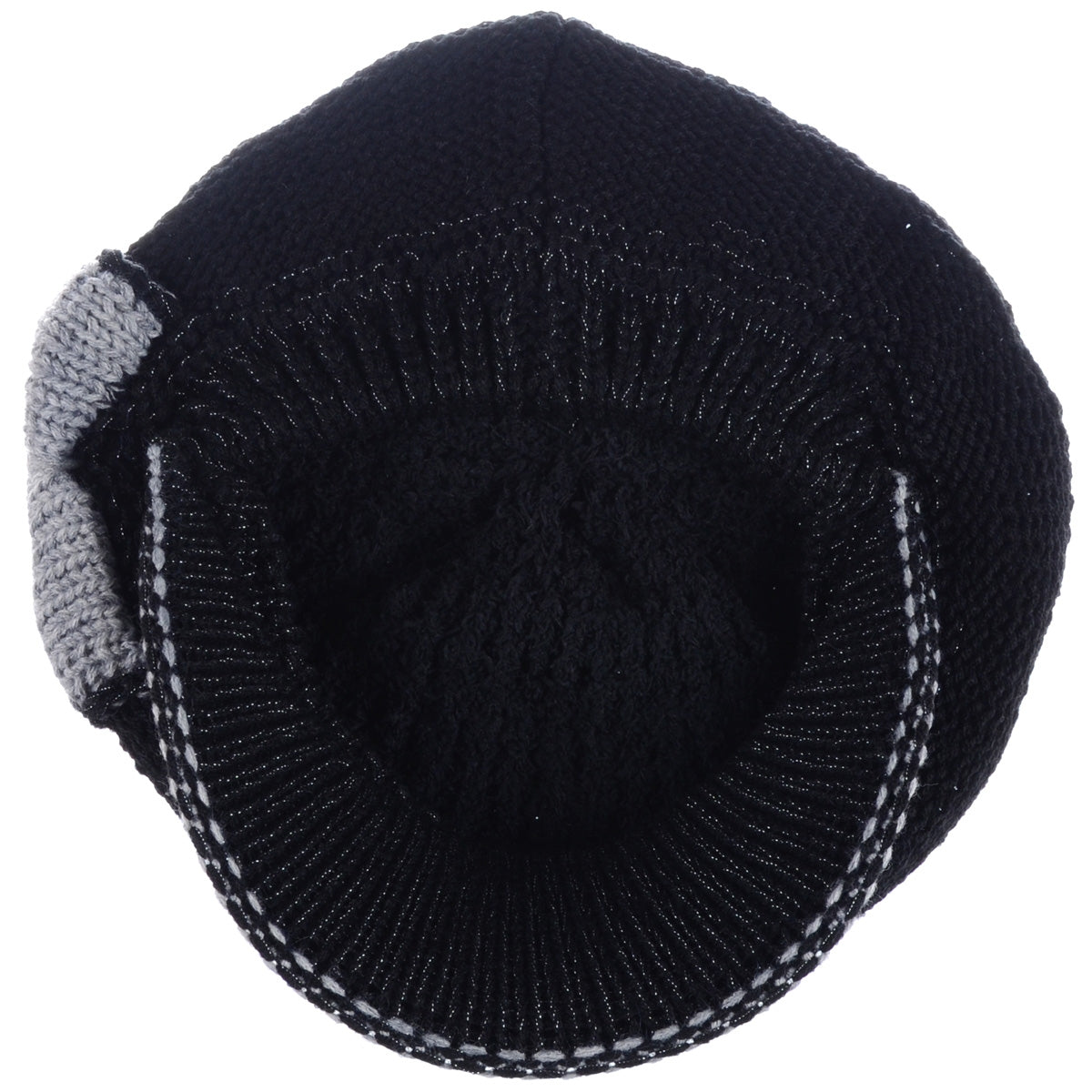 JH502M - One Dozen Winter Chic Cable Warm Fleece Lined Crochet Knit Hat W/Visor Newsboy Cabbie Cap