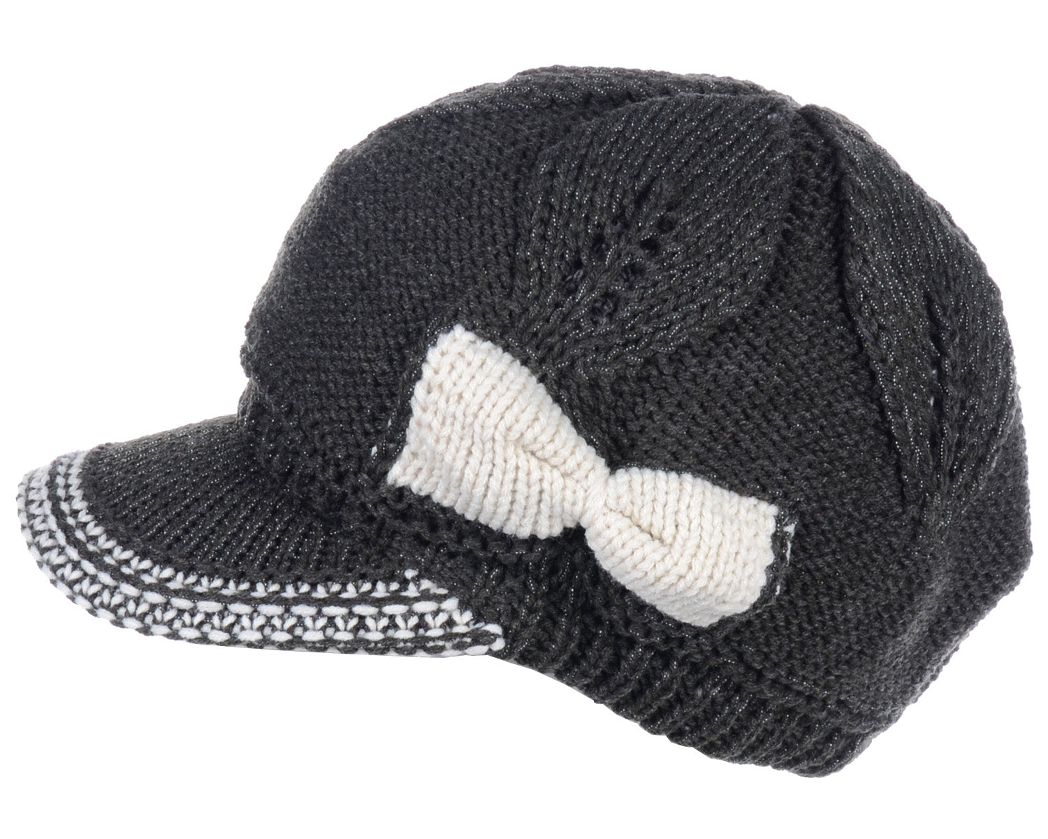 JH502M - One Dozen Winter Chic Cable Warm Fleece Lined Crochet Knit Hat W/Visor Newsboy Cabbie Cap