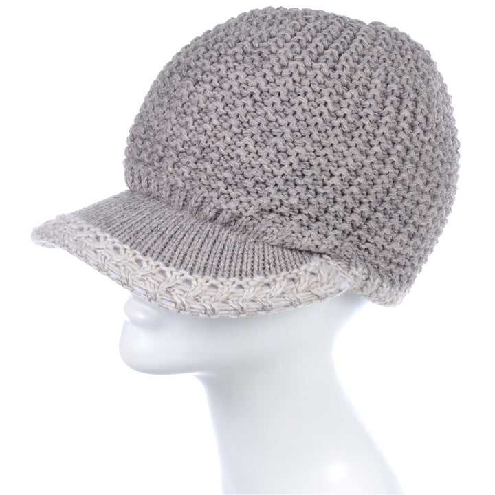 JH517 - One Dozen Winter Chic Cable Warm Fleece Lined Crochet Knit Hat W/Visor Newsboy Cabbie Cap