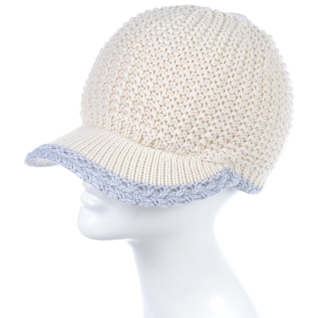 JH517 - One Dozen Winter Chic Cable Warm Fleece Lined Crochet Knit Hat W/Visor Newsboy Cabbie Cap