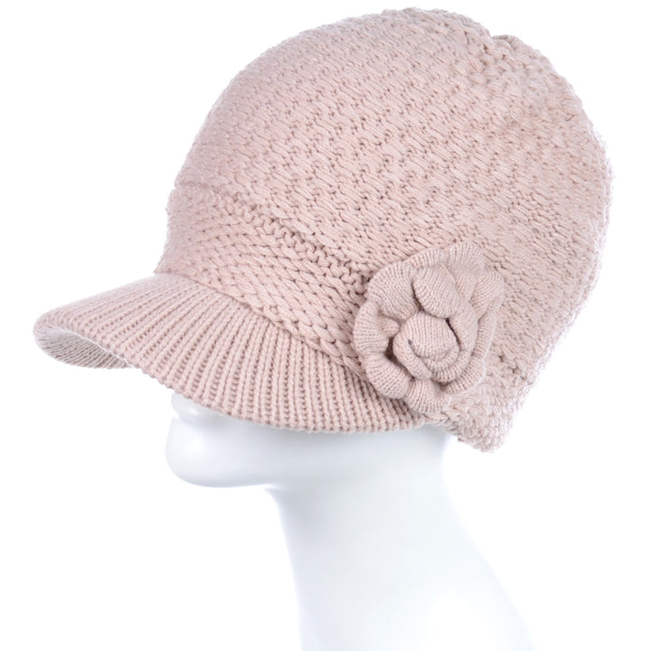 JH621 - One Dozen Winter Chic Cable Warm Fleece Lined Crochet Knit Hat W/Visor Newsboy Cabbie Cap