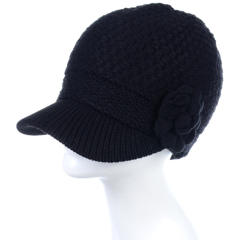 JH621 - One Dozen Winter Chic Cable Warm Fleece Lined Crochet Knit Hat W/Visor Newsboy Cabbie Cap