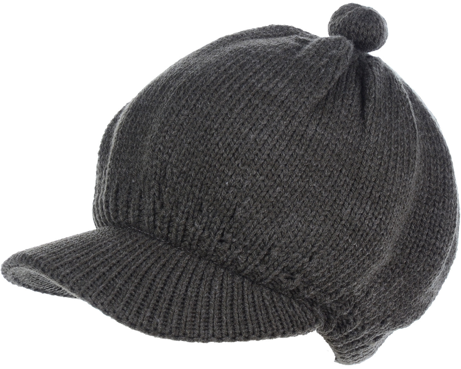 JH714A - One Dozen Solid color Cable Knitted Beret Visor Beanie Hat with Scrunchy