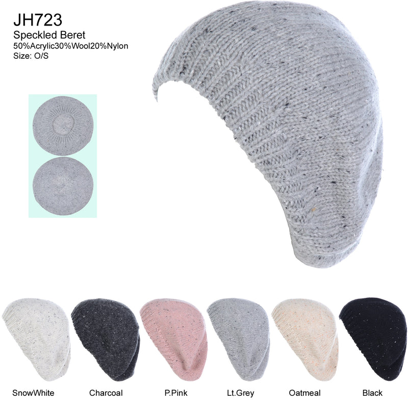 JH723 - One Dozen Winter Cozy  Knit Beret Beanie Hat