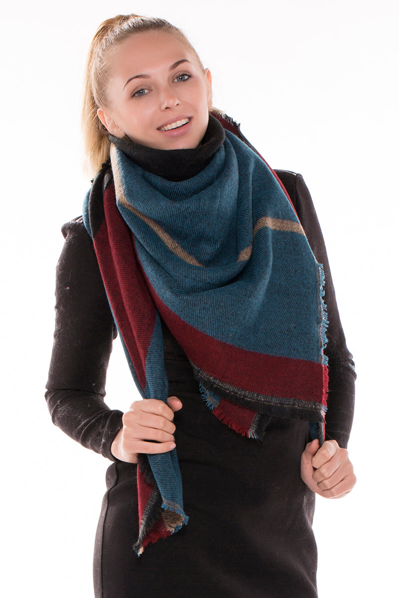 JS1088_BLACK - One Piece Blanket Scarf