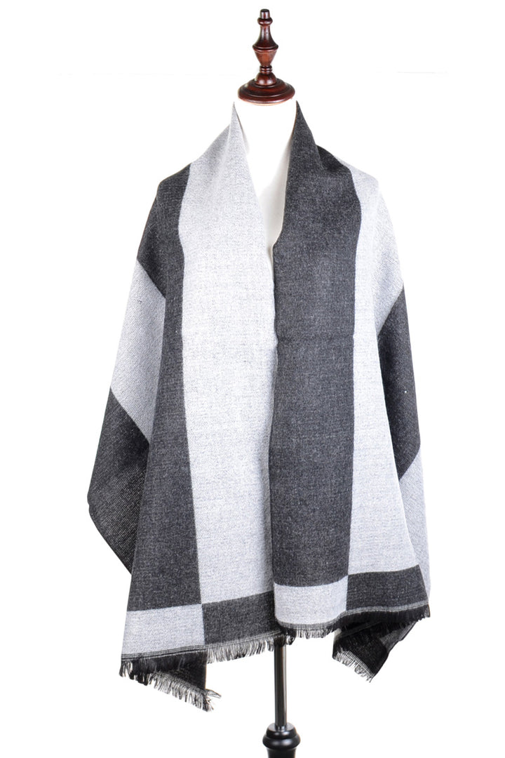JS6003-BLACK - One Piece Blanket Scarf