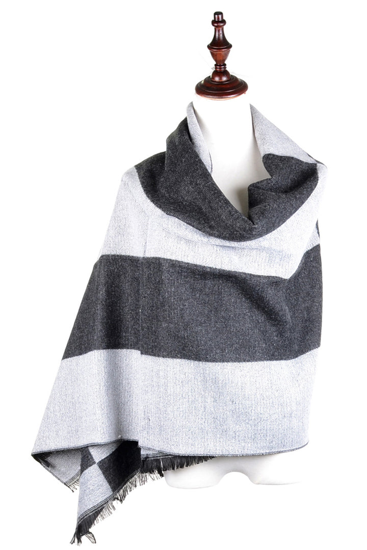 JS6003-BLACK - One Piece Blanket Scarf