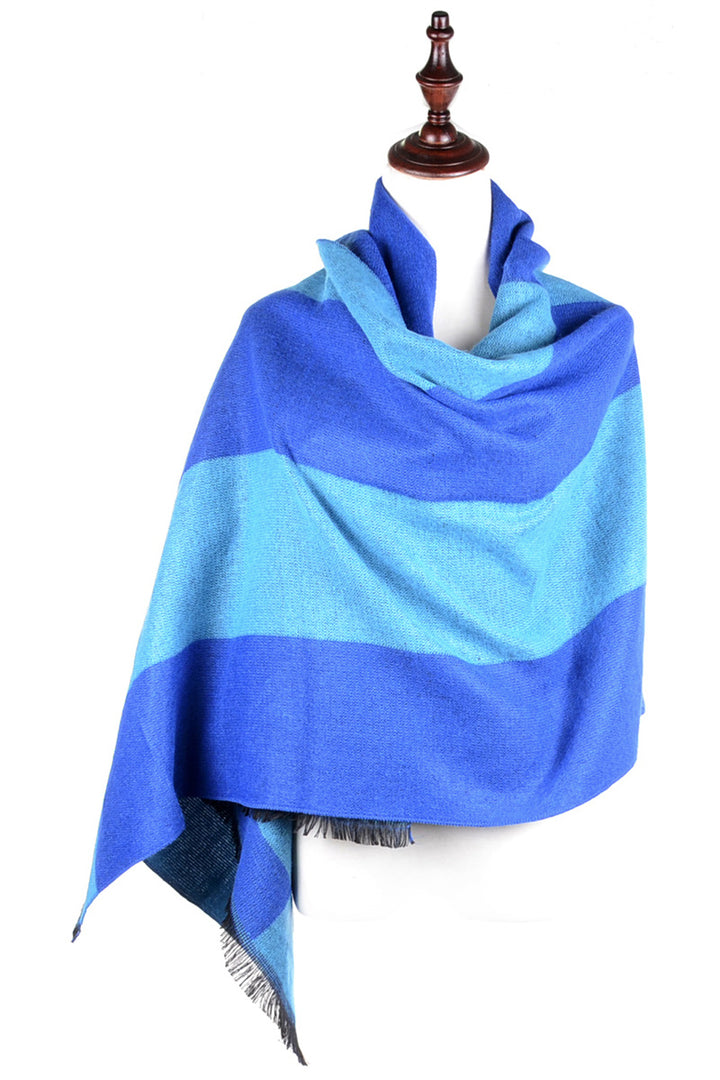 JS6003-BLUE - One Piece Blanket Scarf