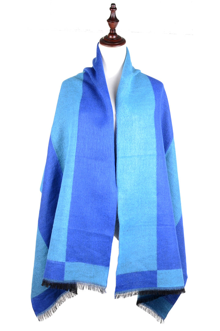 JS6003-BLUE - One Piece Blanket Scarf
